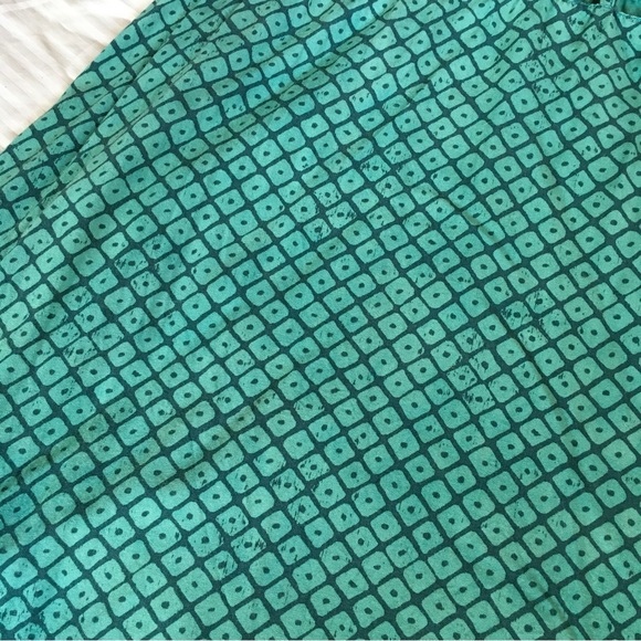 Manaola Hawaii Teal Cut Out Summer Dress Watermark Piko Print Size Small - Picture 15 of 16